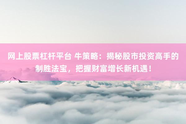 网上股票杠杆平台 牛策略：揭秘股市投资高手的制胜法宝，把握财富增长新机遇！