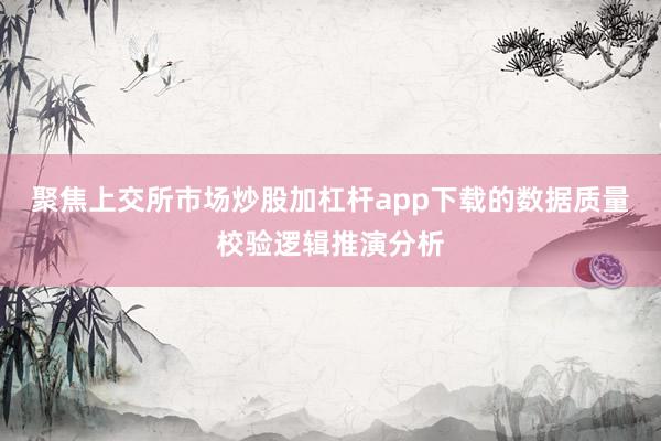 聚焦上交所市场炒股加杠杆app下载的数据质量校验逻辑推演分析