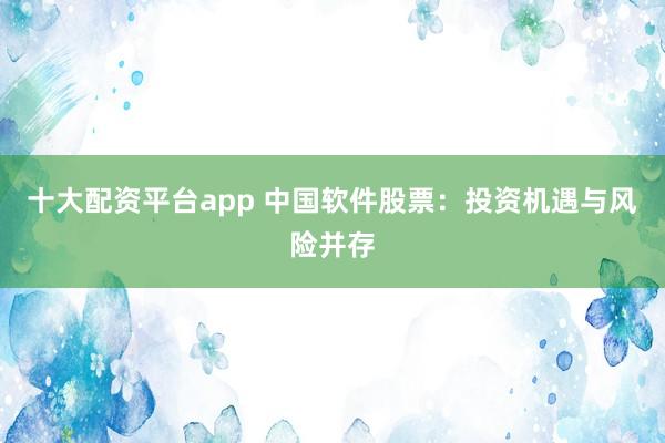十大配资平台app 中国软件股票：投资机遇与风险并存
